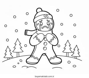 Zencefilli Kurabiye Adam boyama sayfası – evde etkinlik, ücretsiz yazdır