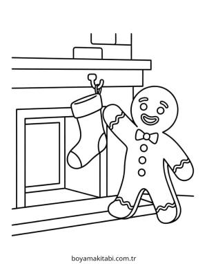 Zencefilli Kurabiye Adam boyama sayfası – kolay boyama, eğitici aktivite