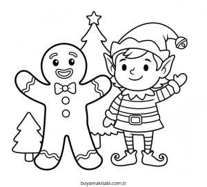 Zencefilli Kurabiye Adam boyama sayfası – boyama çalışması, yaratıcılığı geliştirir