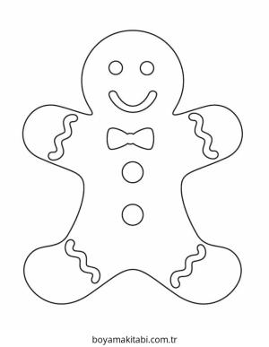 Zencefilli Kurabiye Adam boyama sayfası – yaratıcılığı geliştirir, keyifli zaman