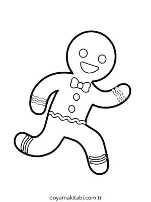 Zencefilli Kurabiye Adam boyama sayfası – PDF indir, sevimli karakter