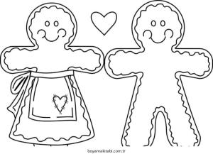 Zencefilli Kurabiye Adam boyama sayfası – çocuk aktivitesi, PDF indir