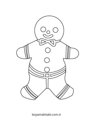 Zencefilli Kurabiye Adam boyama sayfası – keyifli zaman, renkli çizimler