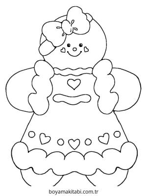 Zencefilli Kurabiye Adam boyama sayfası – el becerilerini geliştirir, boyama çalışması