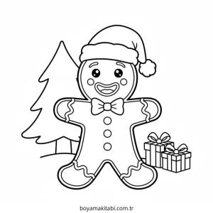 Zencefilli Kurabiye Adam boyama sayfası – sanatsal çalışma, çocuklar için