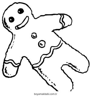 Zencefilli Kurabiye Adam boyama sayfası – boyama etkinliği, çocuk aktivitesi