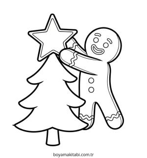 Zencefilli Kurabiye Adam boyama sayfası – el becerilerini geliştirir, boyama çalışması