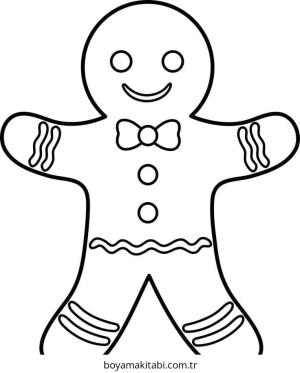 Zencefilli Kurabiye Adam boyama sayfası – sanatsal çalışma, çocuklar için