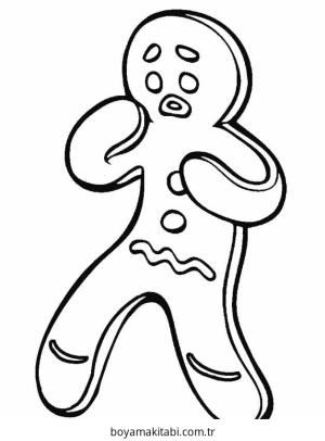 Zencefilli Kurabiye Adam boyama sayfası – kolay boyama, eğitici aktivite