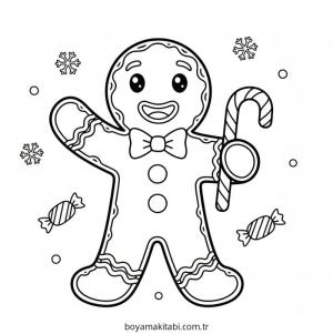 Zencefilli Kurabiye Adam boyama sayfası – okul öncesi, evde etkinlik