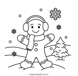 Zencefilli Kurabiye Adam boyama sayfası – yaratıcılığı geliştirir, keyifli zaman