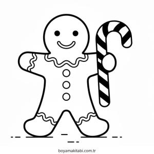 Zencefilli Kurabiye Adam boyama sayfası – eğitici aktivite, yaratıcılık