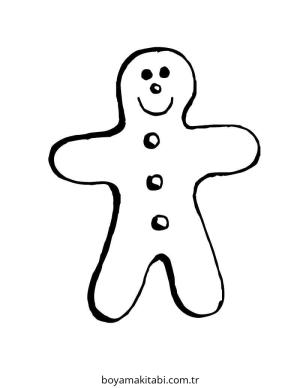 Zencefilli Kurabiye Adam boyama sayfası – keyifli zaman, renkli çizimler