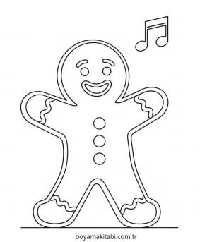 Zencefilli Kurabiye Adam boyama sayfası – çocuklar için, çizgi film temalı