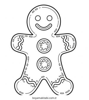 Zencefilli Kurabiye Adam boyama sayfası – yaratıcılık, eğlenceli etkinlik