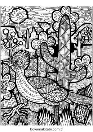 Zentangle boyama sayfası – çocuklar için, çizgi film temalı