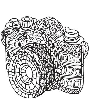 Zentangle boyama sayfası,  coloring page, Kamera zentangle, 