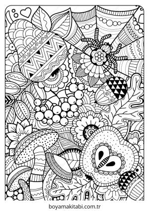 Zentangle boyama sayfası – çocuklar için, çizgi film temalı
