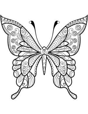 Zentangle boyama sayfası,  coloring page, Kelebek zentangle, 