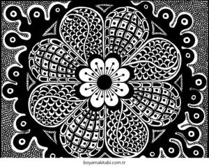 Zentangle boyama sayfası – sevimli karakter, sanatsal çalışma