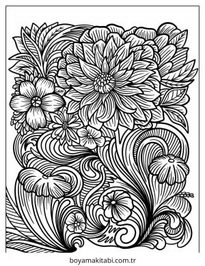 Zentangle boyama sayfası – keyifli zaman, renkli çizimler