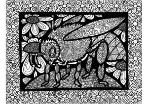 Zentangle boyama sayfası,  coloring page, Arı zentangle, 