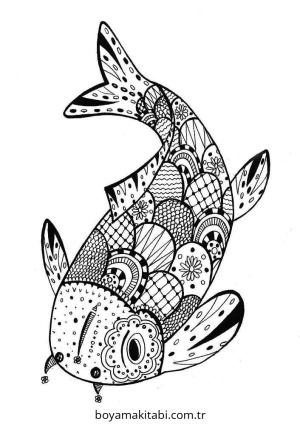 Zentangle boyama sayfası – çocuk aktivitesi, PDF indir