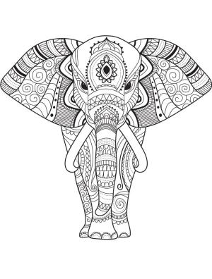 Zentangle boyama sayfası,  coloring page, Fil zentangle, 