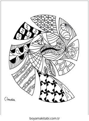 Zentangle boyama sayfası – ücretsiz yazdır, boyama etkinliği