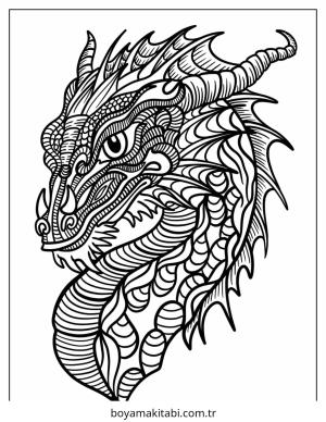 Zentangle boyama sayfası – çizgi film temalı, basit çizim