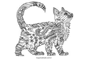 Zentangle boyama sayfası – PDF indir, sevimli karakter