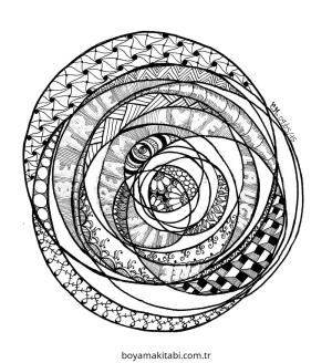 Zentangle boyama sayfası – eğitici aktivite, yaratıcılık