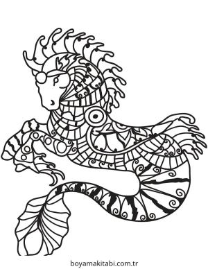 Zentangle boyama sayfası – yaratıcılık, eğlenceli etkinlik