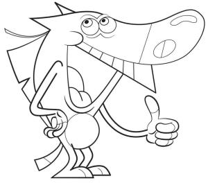 Zig Ve Sharko boyama sayfası,  coloring page, Zig Gülümsüyor, 