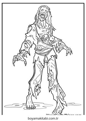 Zombi boyama sayfası – yaratıcılığı geliştirir, keyifli zaman