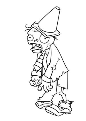 Zombi boyama sayfası,  coloring page, Zombi Oyunun Bitkiler Zombilere Karşı, 