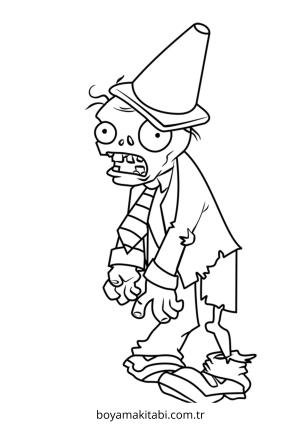 Zombi boyama sayfası – sevimli karakter, sanatsal çalışma