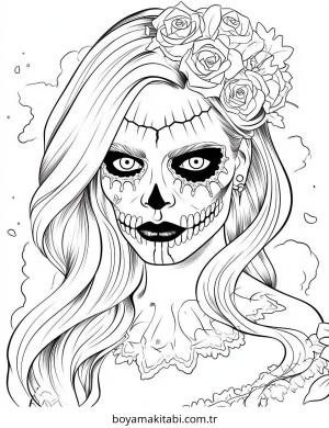 Zombi boyama sayfası – çocuk aktivitesi, PDF indir