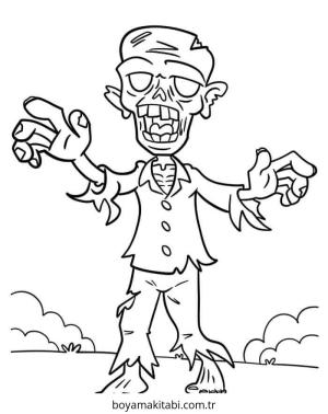 Zombi boyama sayfası – sanatsal çalışma, çocuklar için