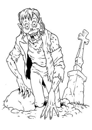 Zombi boyama sayfası,  coloring page, Mezar Zombi, 