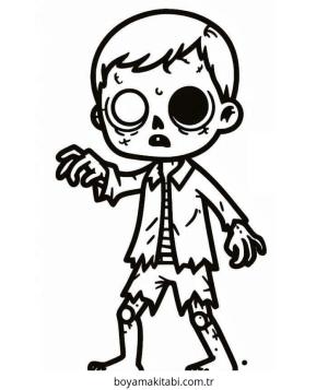 Zombi boyama sayfası – ücretsiz yazdır, boyama etkinliği