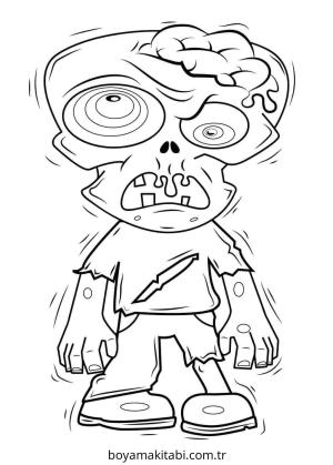 Zombi boyama sayfası – okul öncesi, evde etkinlik