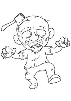 Zombi boyama sayfası,  coloring page, Little Zombie, 