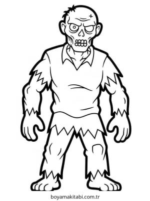 Zombi boyama sayfası – boyama etkinliği, çocuk aktivitesi