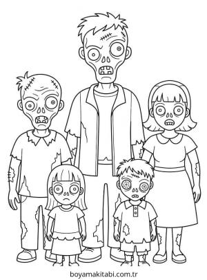 Zombi boyama sayfası – boyama çalışması, yaratıcılığı geliştirir
