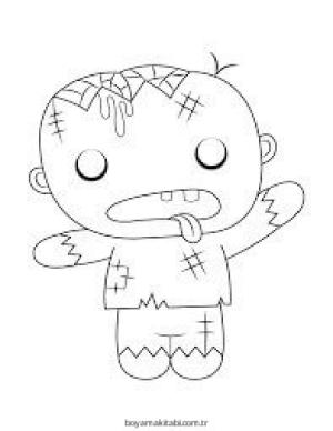 Zombi boyama sayfası – eğlenceli etkinlik, el becerilerini geliştirir