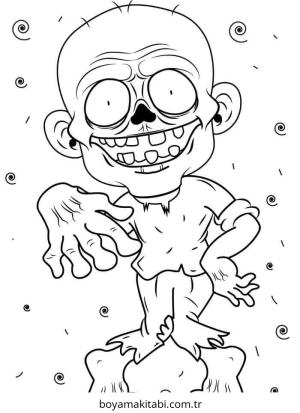 Zombi boyama sayfası – evde etkinlik, ücretsiz yazdır