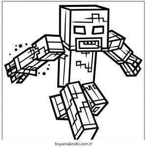 Zombi boyama sayfası – basit çizim, kolay boyama