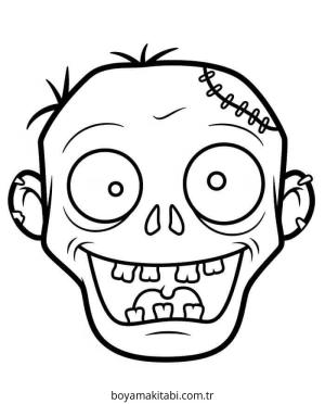 Zombi boyama sayfası – kolay boyama, eğitici aktivite