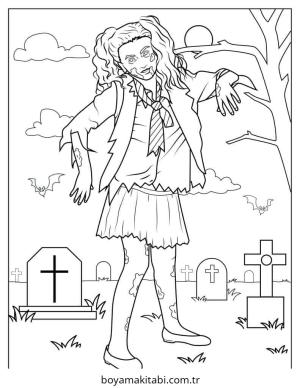 Zombi boyama sayfası – boyama etkinliği, çocuk aktivitesi